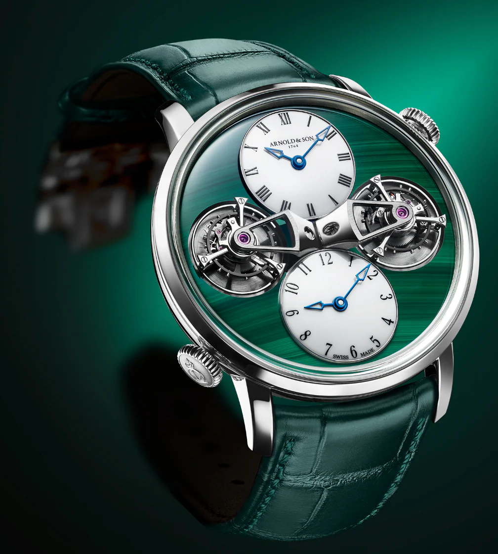 Arnold & Son Watch Double Tourbillon White Gold Malachite Limited Edition - Image 3
