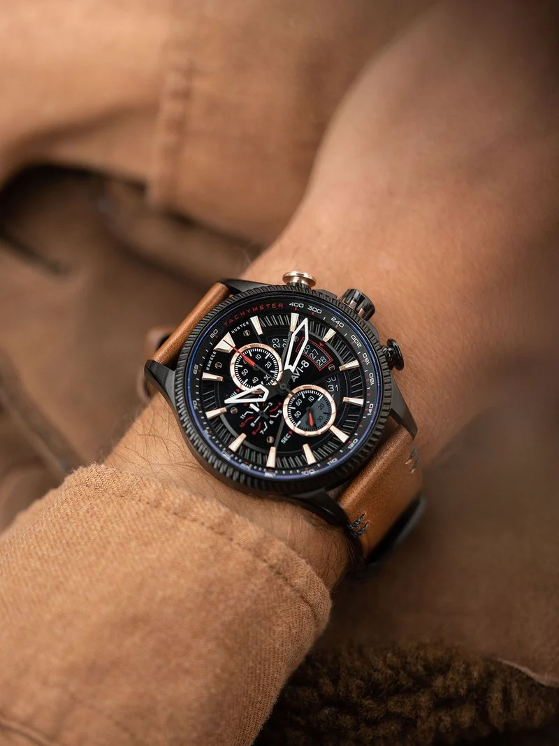 AVI-8 Watch Hawker Hunter Avon Chronograph Desert Brown - Image 2