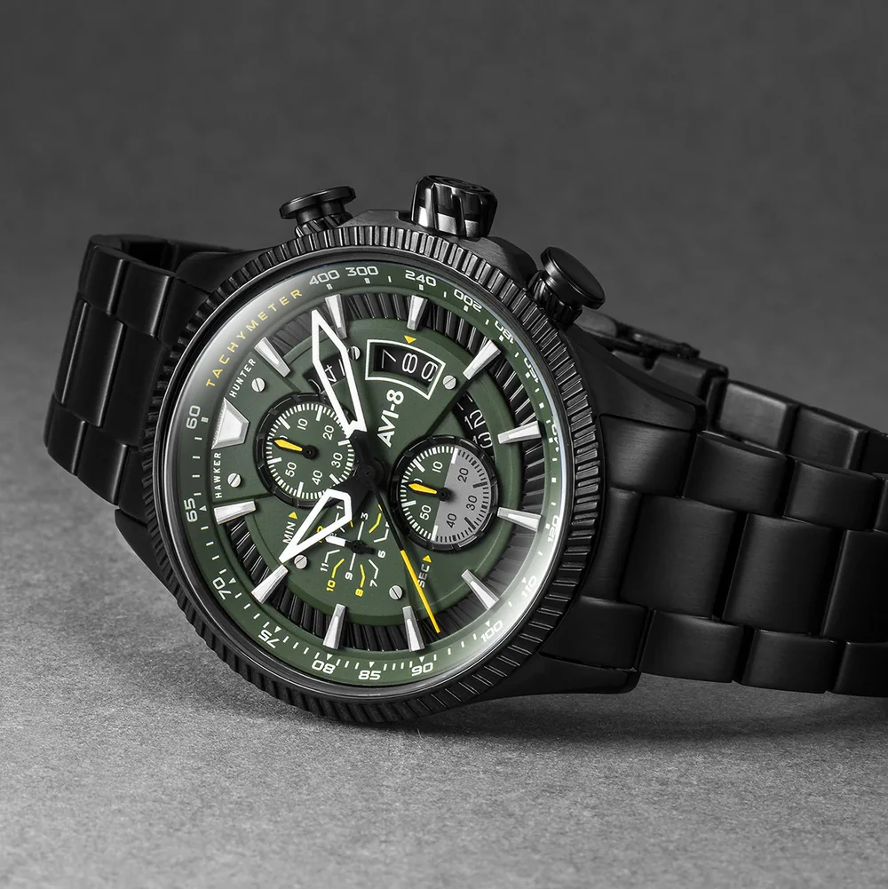 AVI-8 Watch Hawker Hunter Avon Chronograph Graphite Green - Image 3