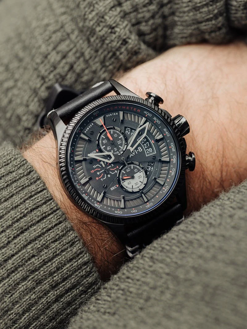 AVI-8 Watch Hawker Hunter Avon Chronograph Stealth Black - Image 2