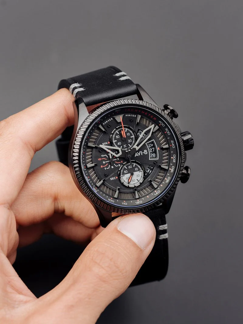 AVI-8 Watch Hawker Hunter Avon Chronograph Stealth Black - Image 3
