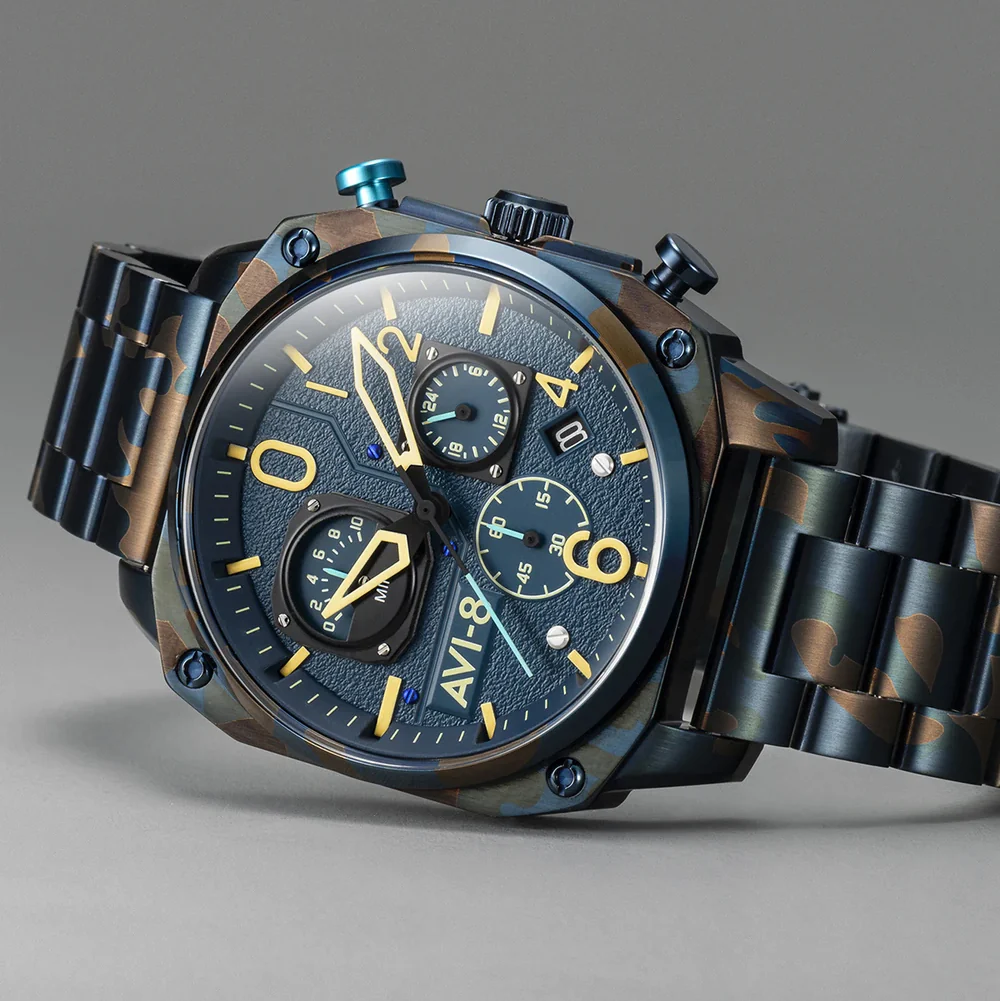AVI-8 Watch Hawker Hunter Retrograde Chronograph Air Camo - Image 3