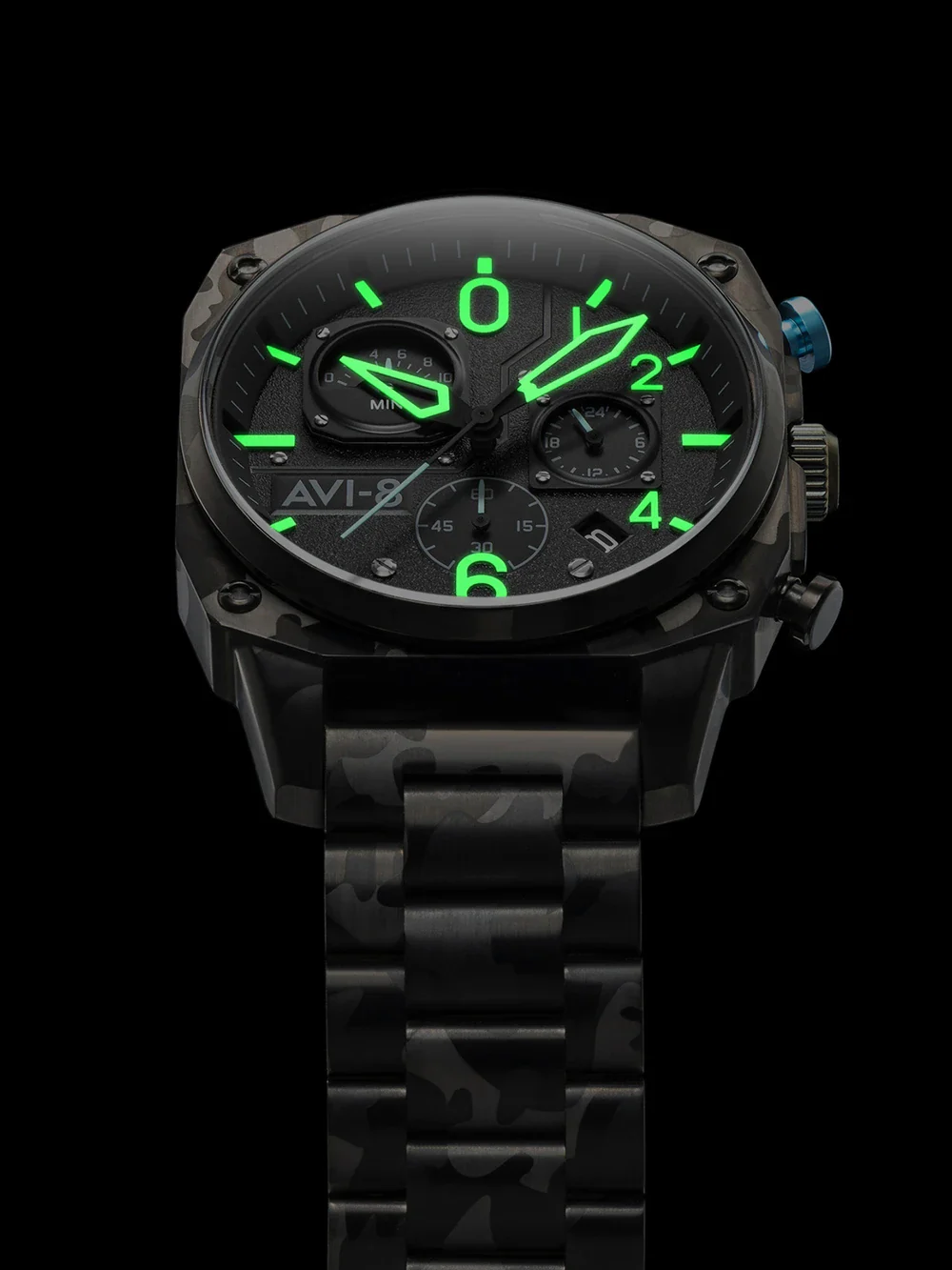 AVI-8 Watch Hawker Hunter Retrograde Chronograph Night Camo - Image 2