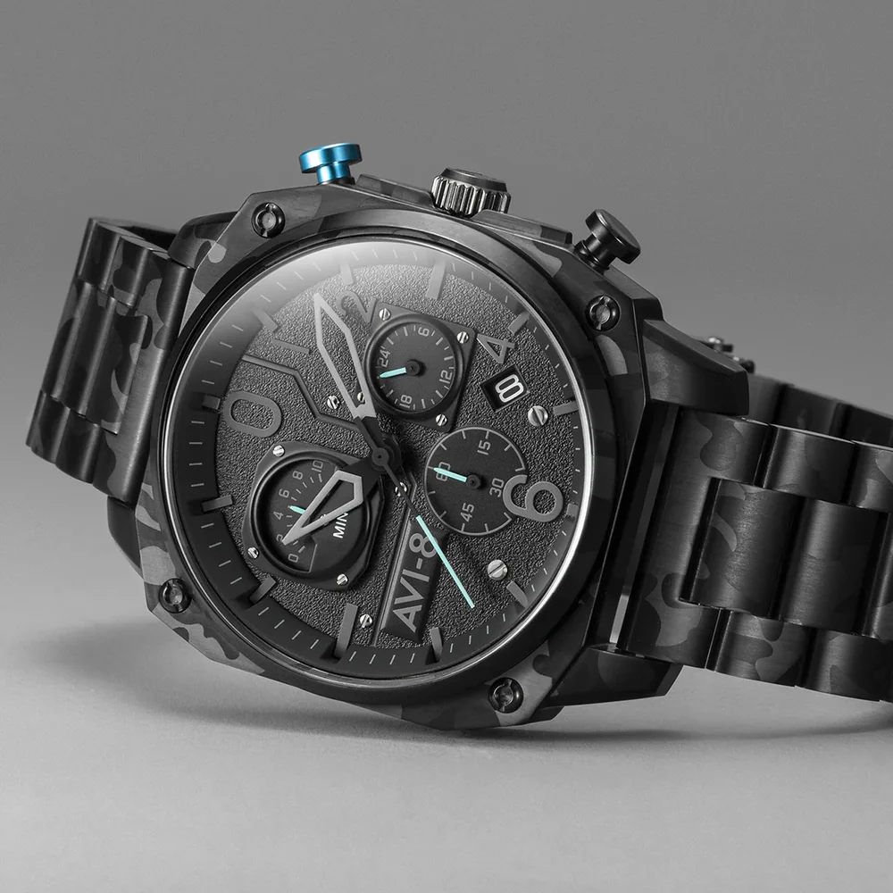 AVI-8 Watch Hawker Hunter Retrograde Chronograph Night Camo - Image 3