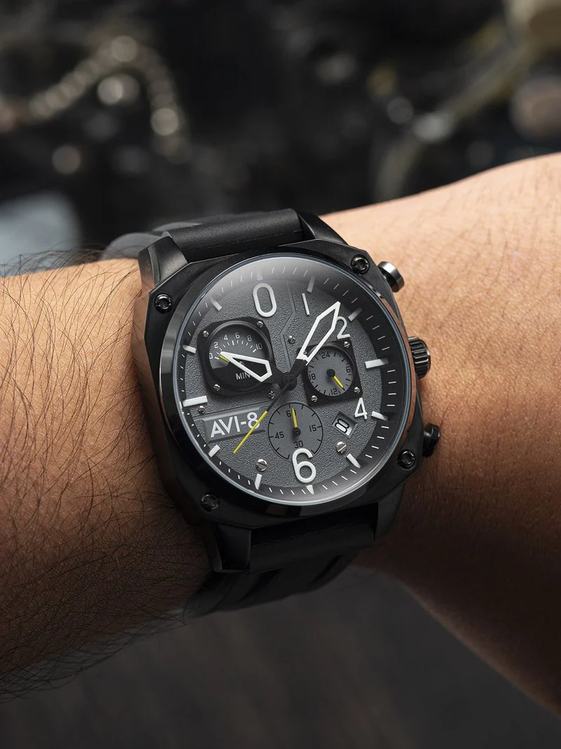 AVI-8 Watch Hawker Hunter Retrograde Chronograph Tactical Black D - Image 4