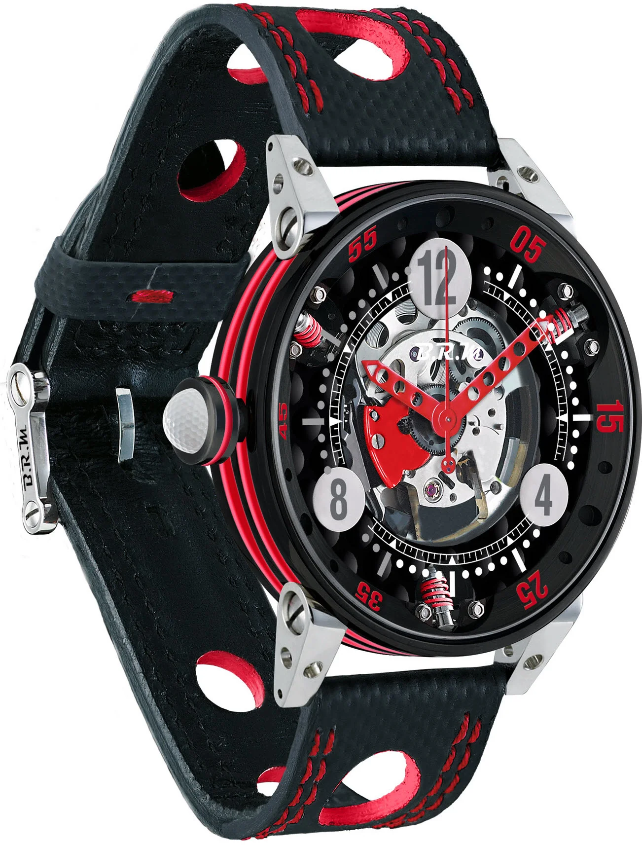 B.R.M Watch Golf Master Mens Red Hands