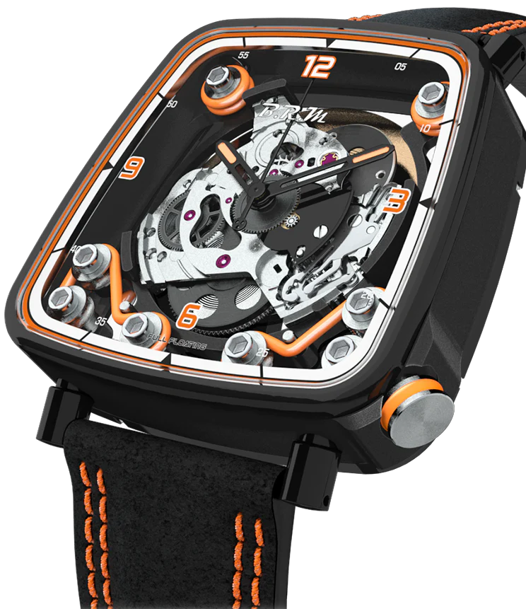 B.R.M. Watches FF39-40 Black Titanium Orange Watch