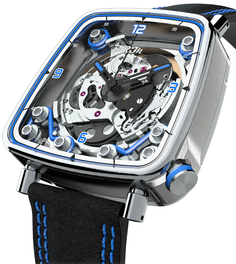 B.R.M. Watches FF39-40 Grey Titanium Blue Watch