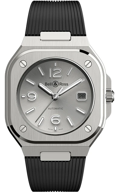 Bell & Ross BR 05 Auto Silver Rubber Watch