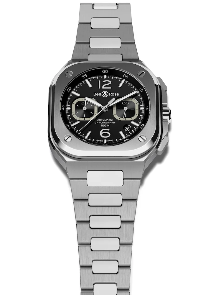 Bell & Ross Watch BR 05 Chrono Black Steel Bracelet D - Image 3
