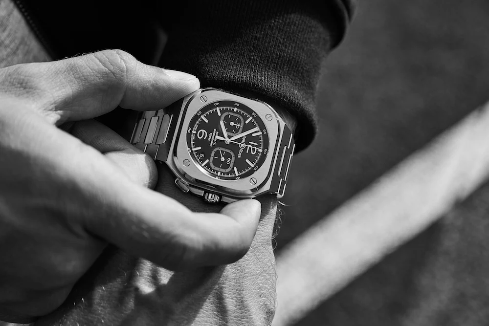 Bell & Ross Watch BR 05 Chrono Black Steel Bracelet D - Image 5