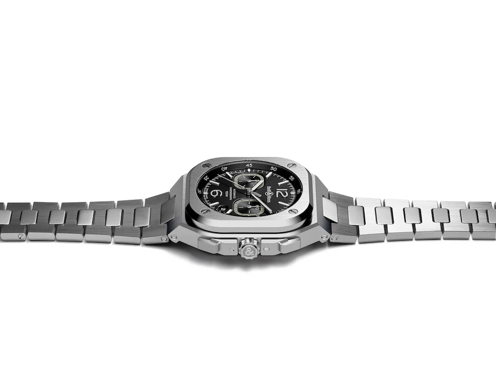 Bell & Ross Watch BR 05 Chrono Black Steel Bracelet D - Image 6