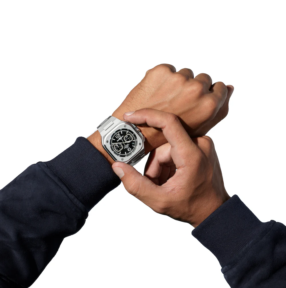 Bell & Ross Watch BR 05 Chrono Black Steel Bracelet D - Image 7