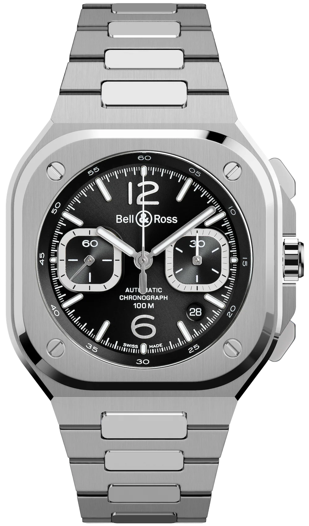 Bell & Ross BR 05 Chrono Black Steel Bracelet Watch
