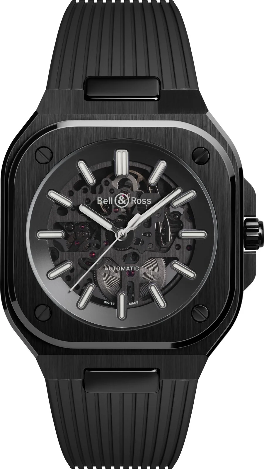 Bell & Ross BR 05 Skeleton Black Ceramic Rubber Watch