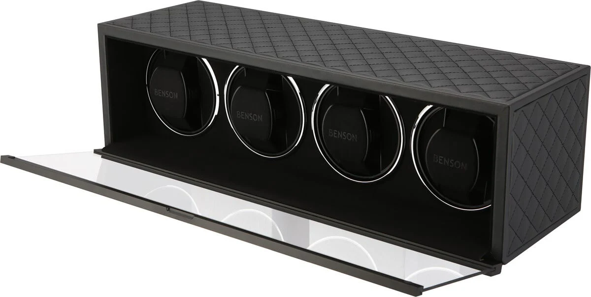 Benson Watch Winder Quad Swiss Series 4.20 Black Leather