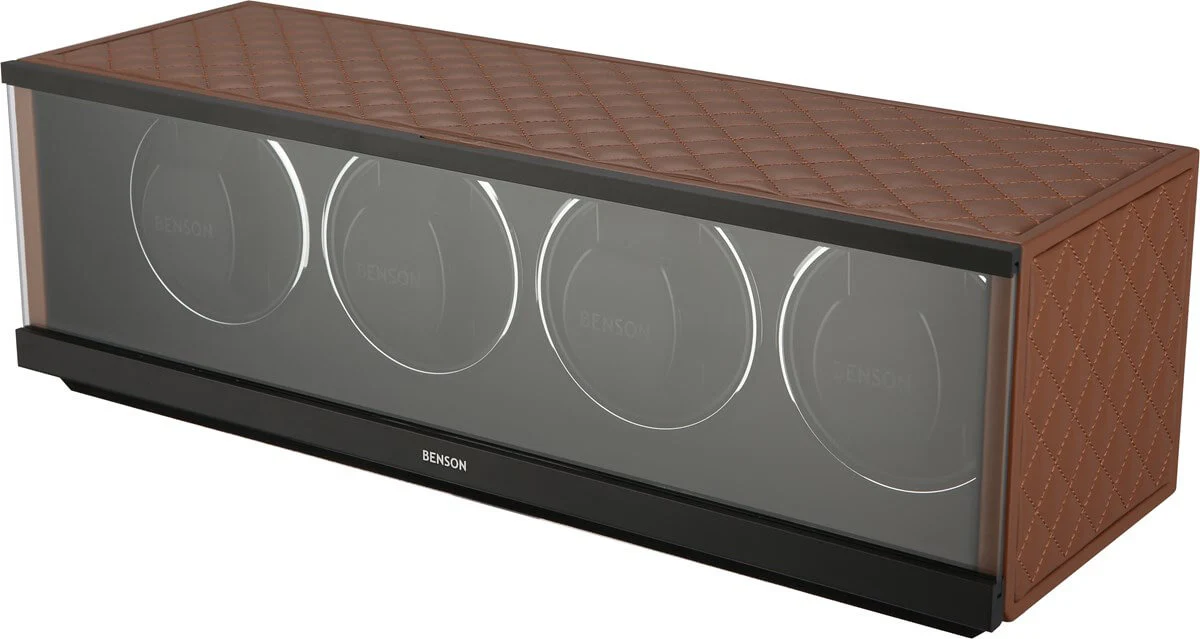 Benson Watch Winder Quad Swiss Series 4.20 Light Brown Leather - Image 2
