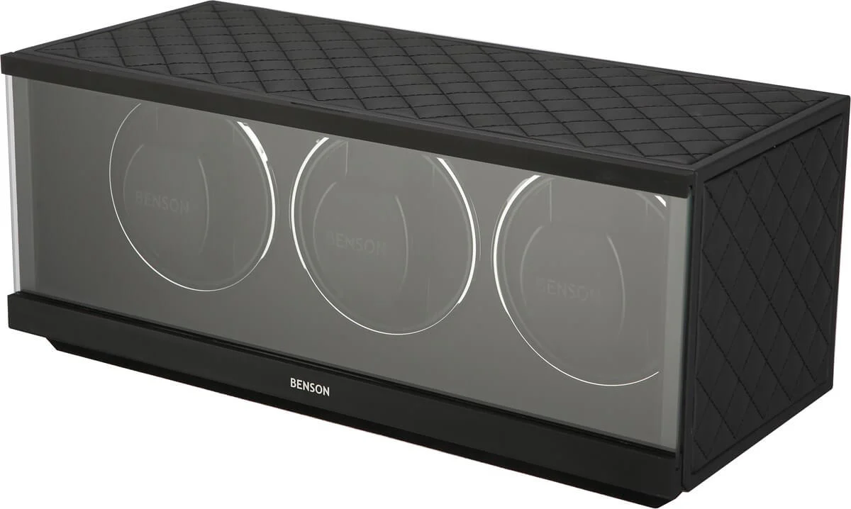 Benson Watch Winder Triple Swiss Series 3.20 Black Leather - Image 2
