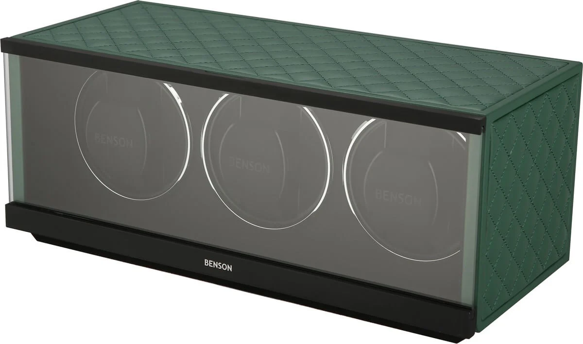 Benson Watch Winder Triple Swiss Series 3.20 Green Leather Limited Edition - Image 2
