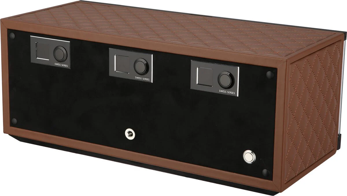 Benson Watch Winder Triple Swiss Series 3.20 Light Brown Leather - Image 3