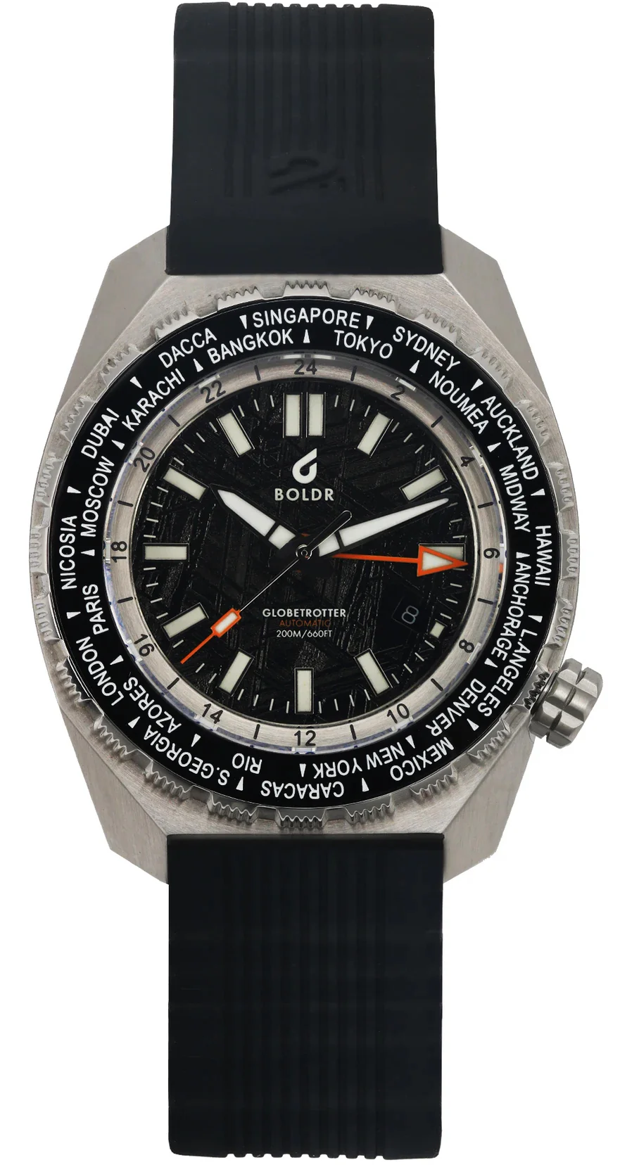 Boldr Watch Globetrotter GMT Meteoblack