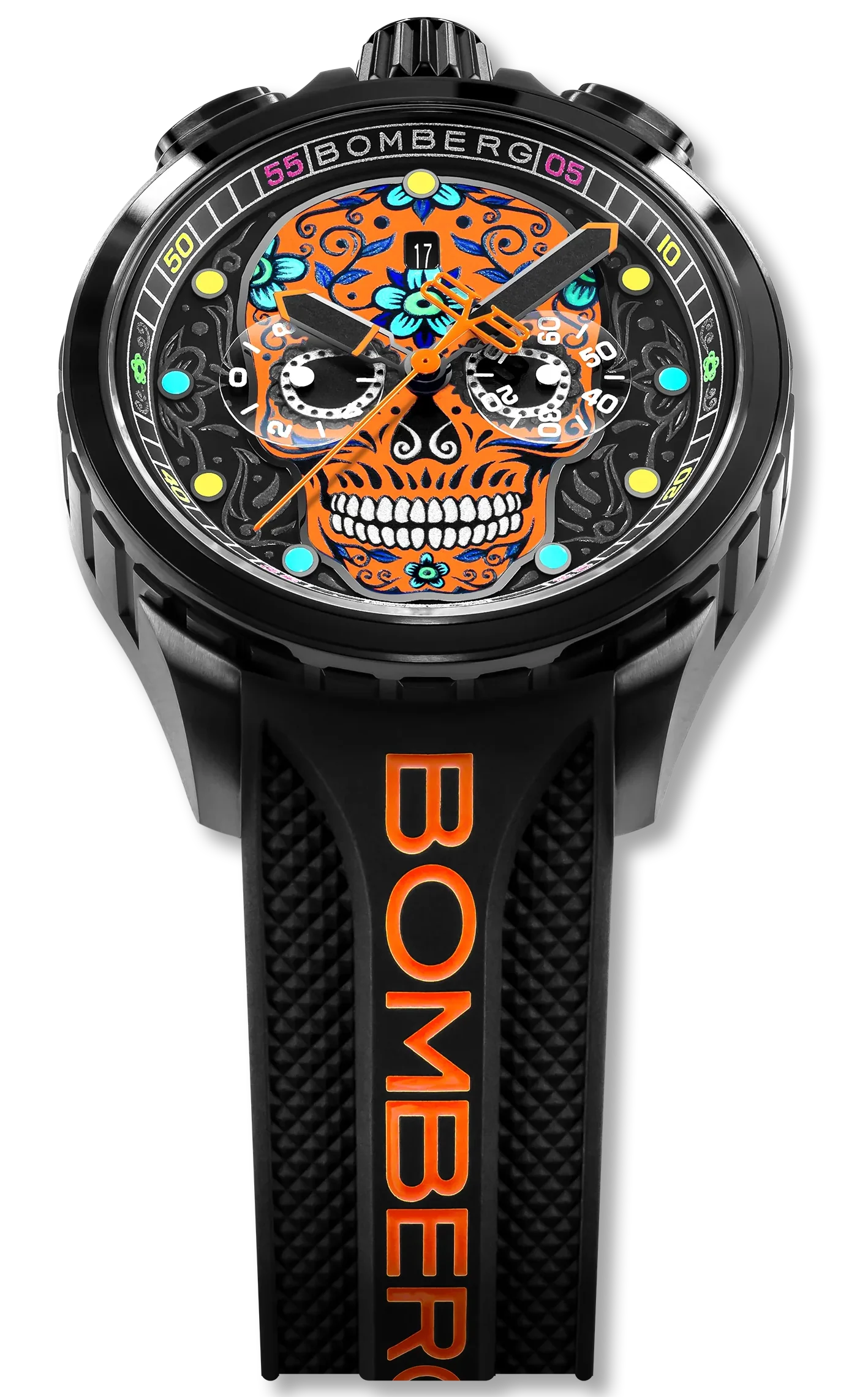Bomberg Sugar Skull Orange Watch - Image 3