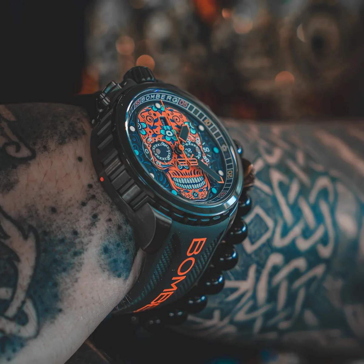 Bomberg Sugar Skull Orange Watch - Image 6