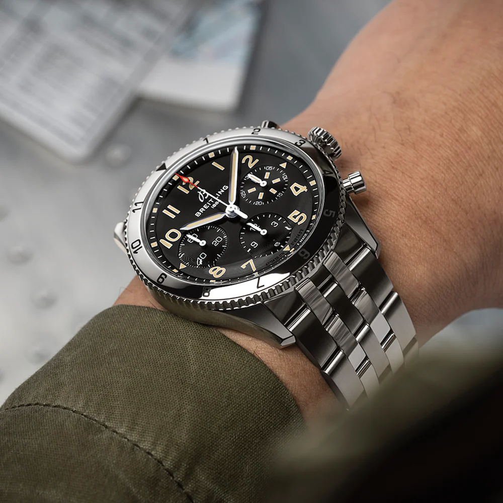 Breitling Classic AVI Chronograph 42 P-51 Mustang Bracelet Watch - Image 5