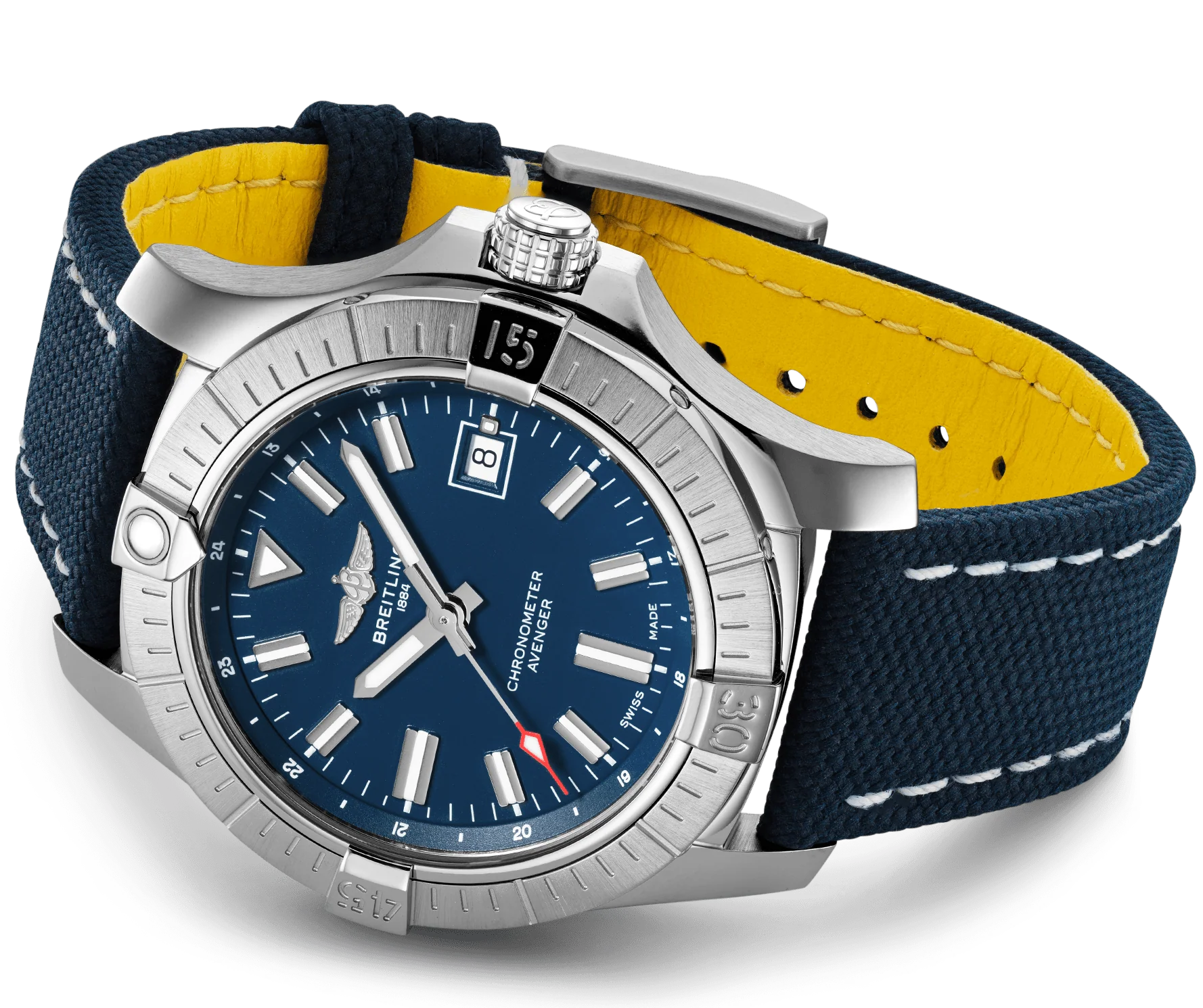 Breitling Watch Avenger Automatic 43 Leather Folding Clasp D - Image 3