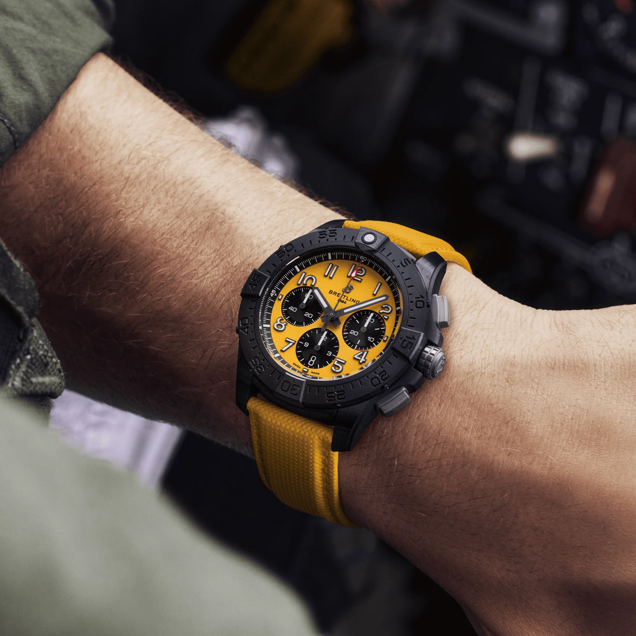 Breitling Avenger B01 Chronograph 44 Night Mission Yellow Watch - Image 5