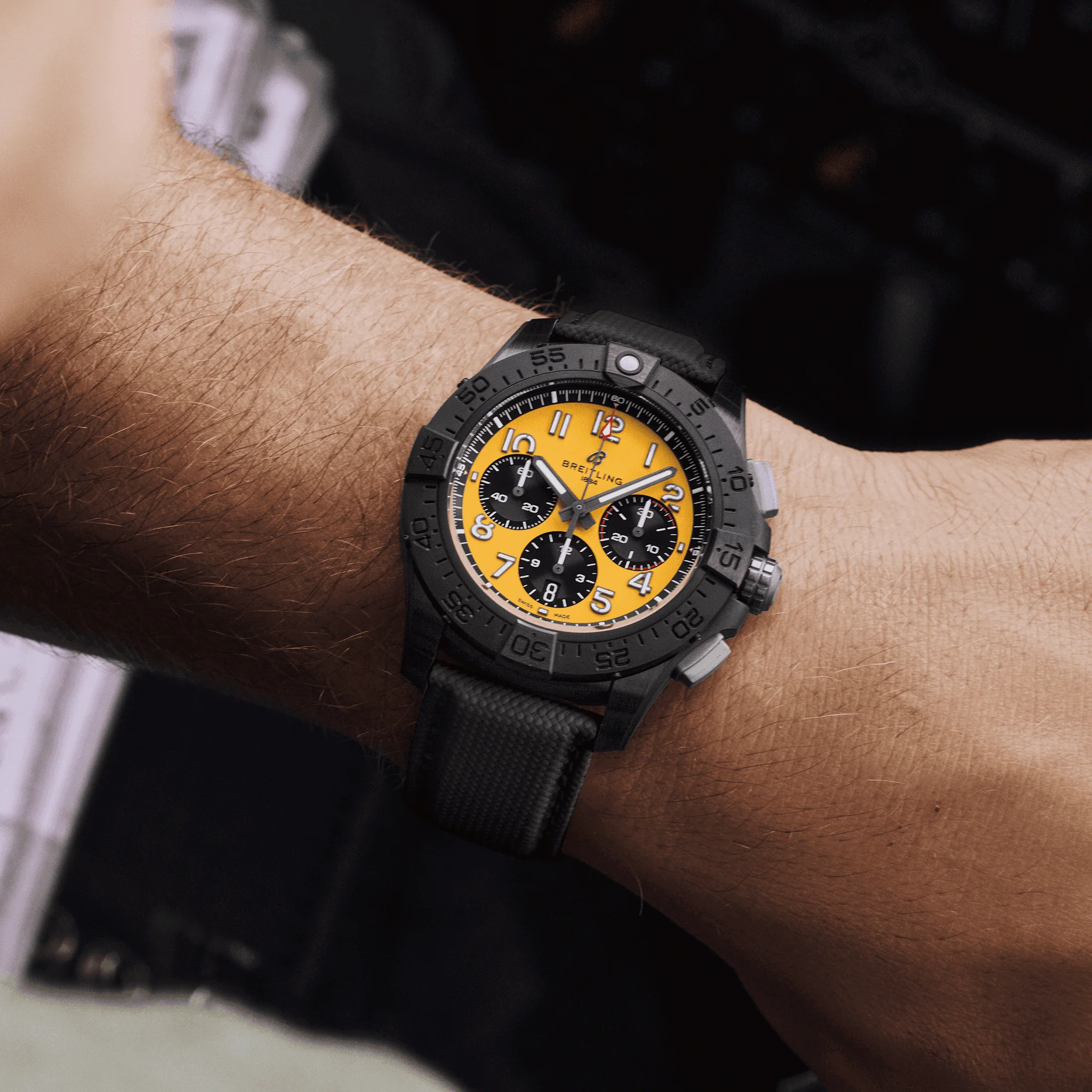 Breitling Avenger B01 Chronograph 44 Night Mission Yellow Watch - Image 5