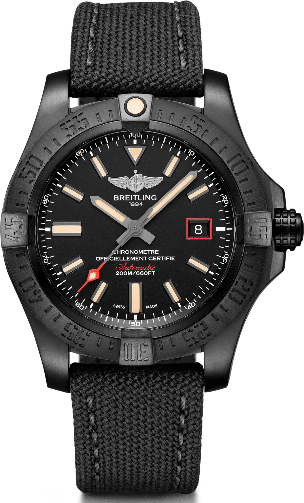 Breitling Watch Avenger Blackbird 44 Black Titanium