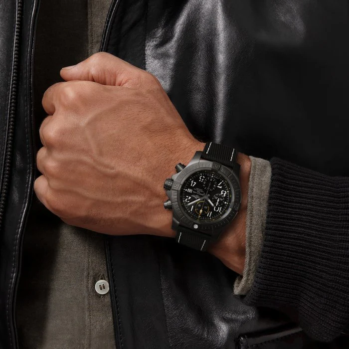 Breitling Watch Avenger Chronograph 45 Night Mission Leather Folding Clasp - Image 5