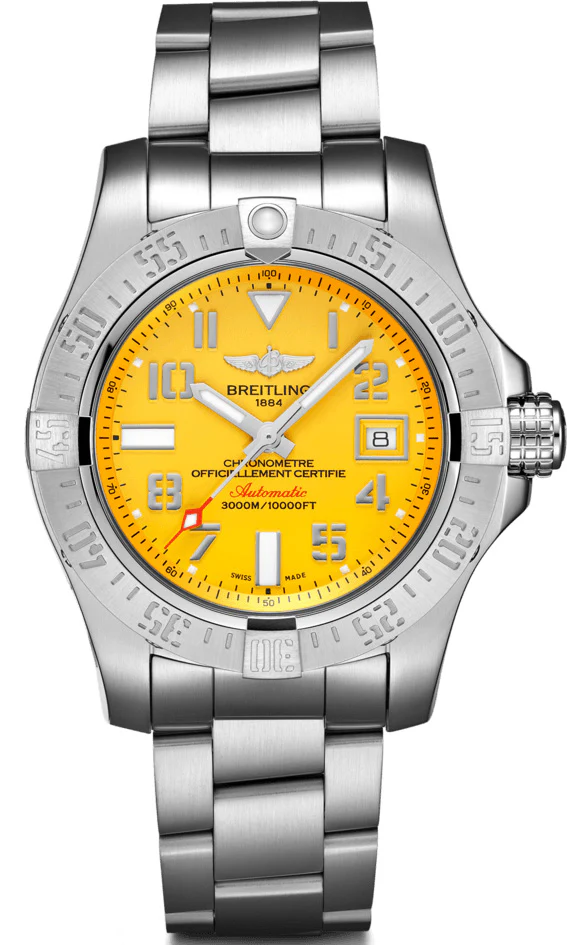 Breitling Watch Avenger II Seawolf 45 Cobra Yellow Professional III Bracelet