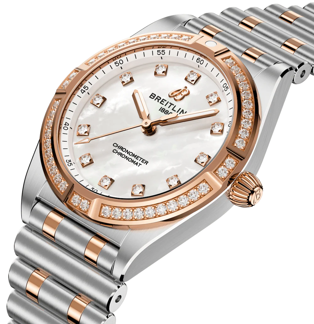 Breitling Chronomat 28 18k Red Gold Bracelet Watch - Image 4
