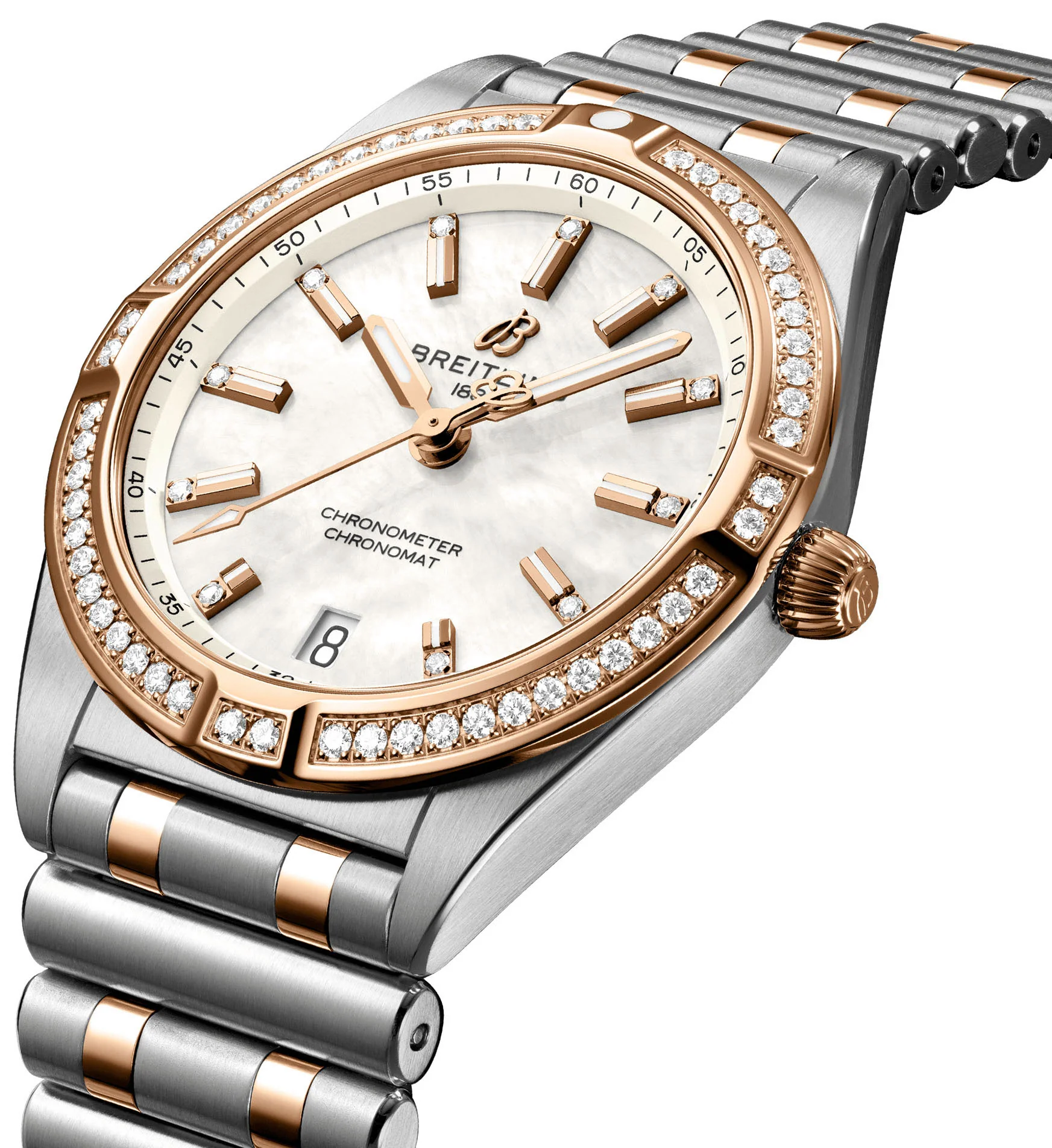 Breitling Chronomat 32 18k Red Gold Ladies Watch - Image 3