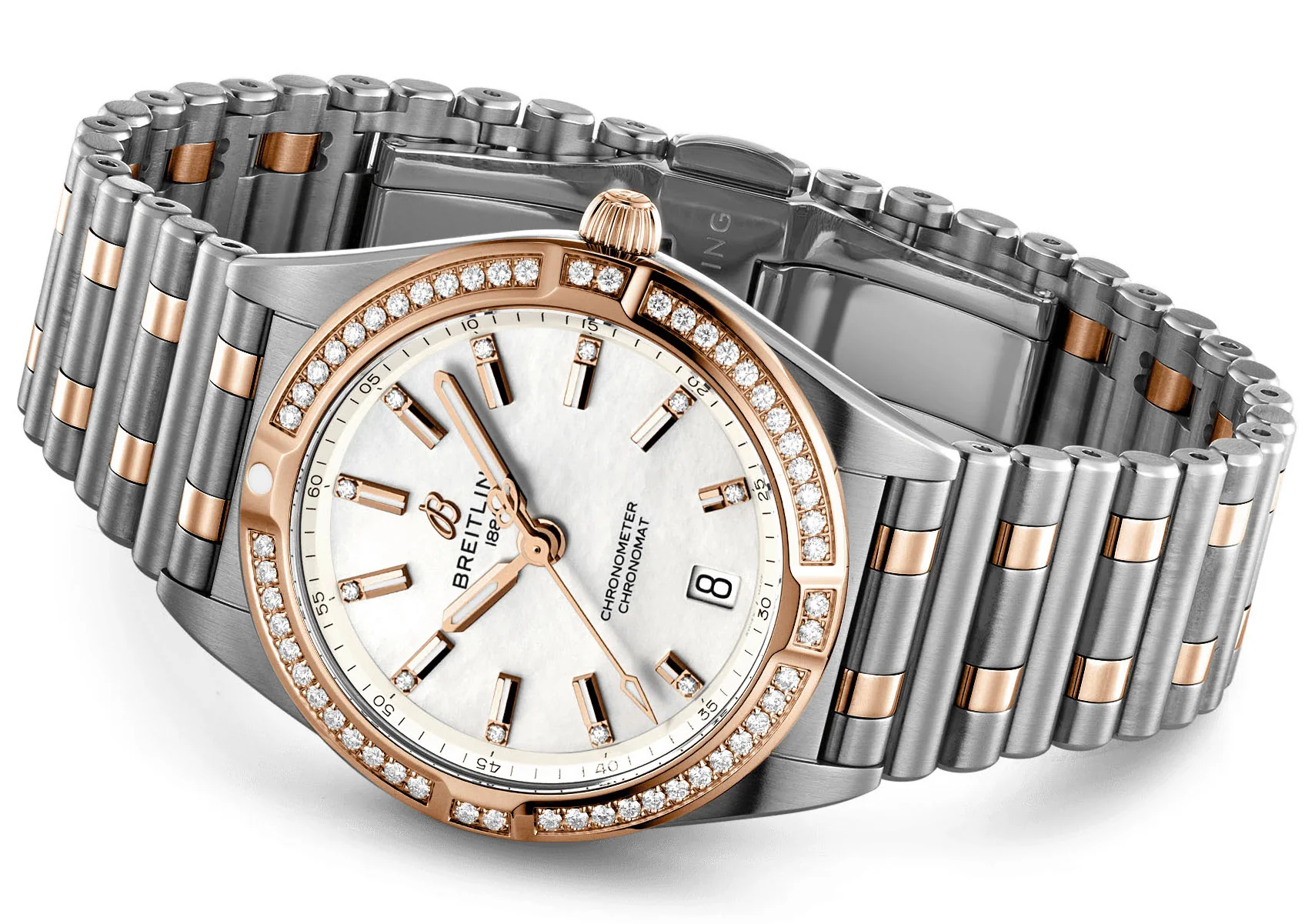 Breitling Chronomat 32 18k Red Gold Ladies Watch - Image 4