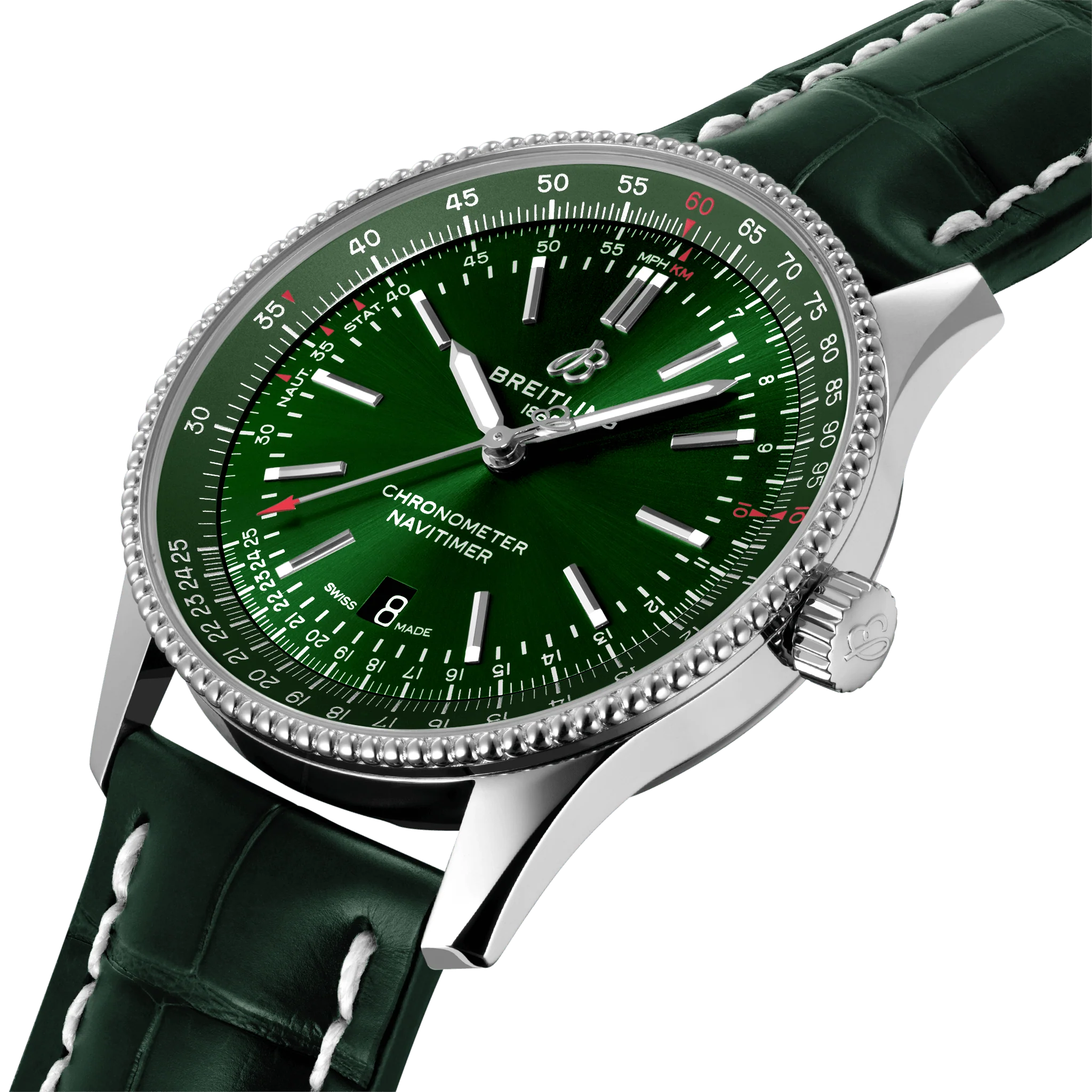 Breitling Navitimer 1 Automatic 41 Green Croc Folding Clasp - Image 2