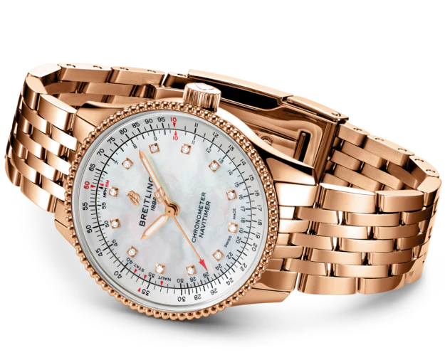 Breitling Watch Navitimer Automatic 35 Mother Of Pearl Diamonds - Image 3