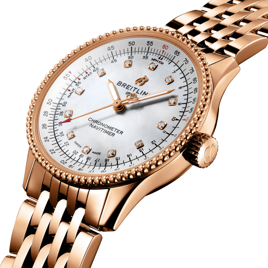 Breitling Watch Navitimer Automatic 35 Mother Of Pearl Diamonds - Image 4
