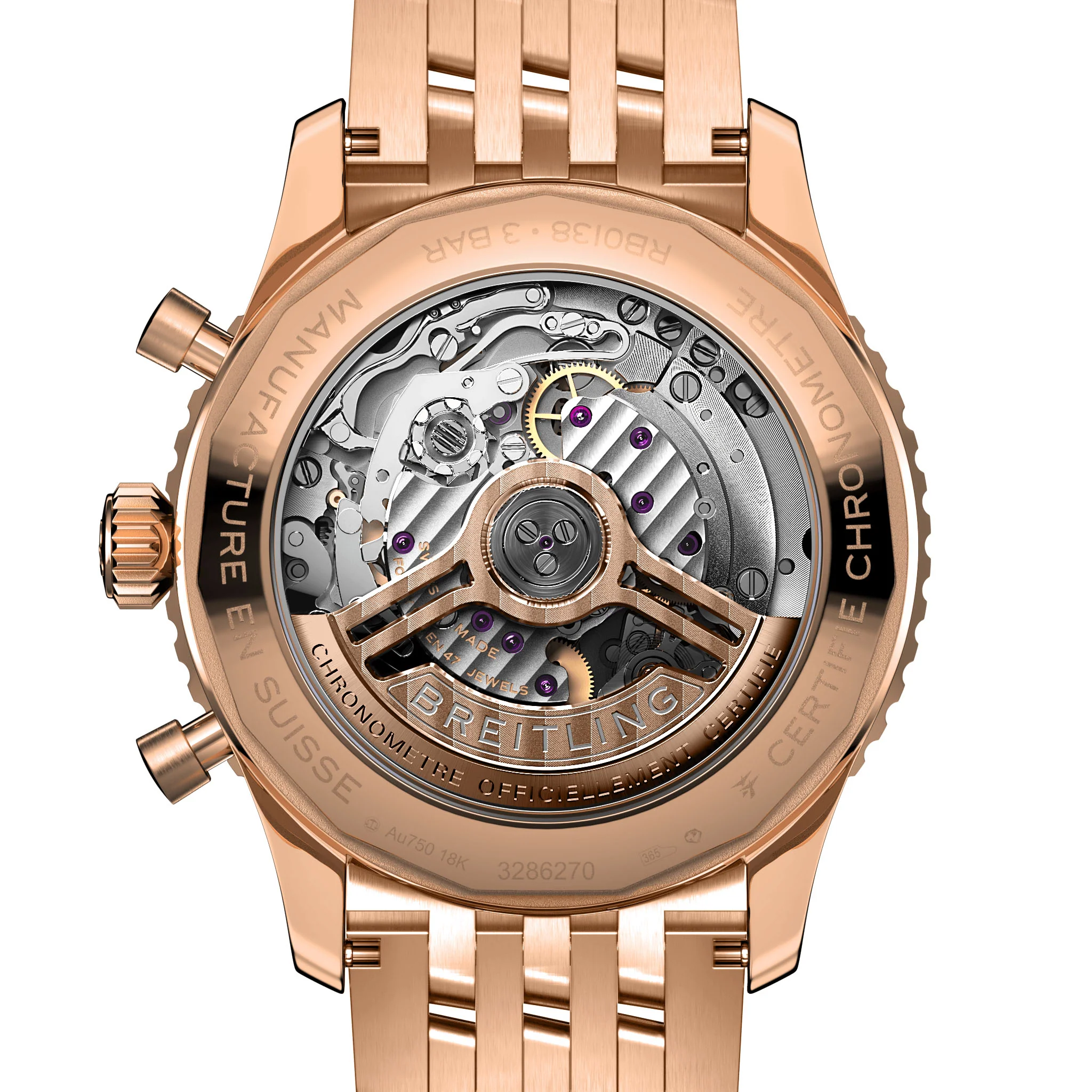 Breitling Navitimer B01 Chronograph 43 Black 18k Red Gold Watch - Image 2