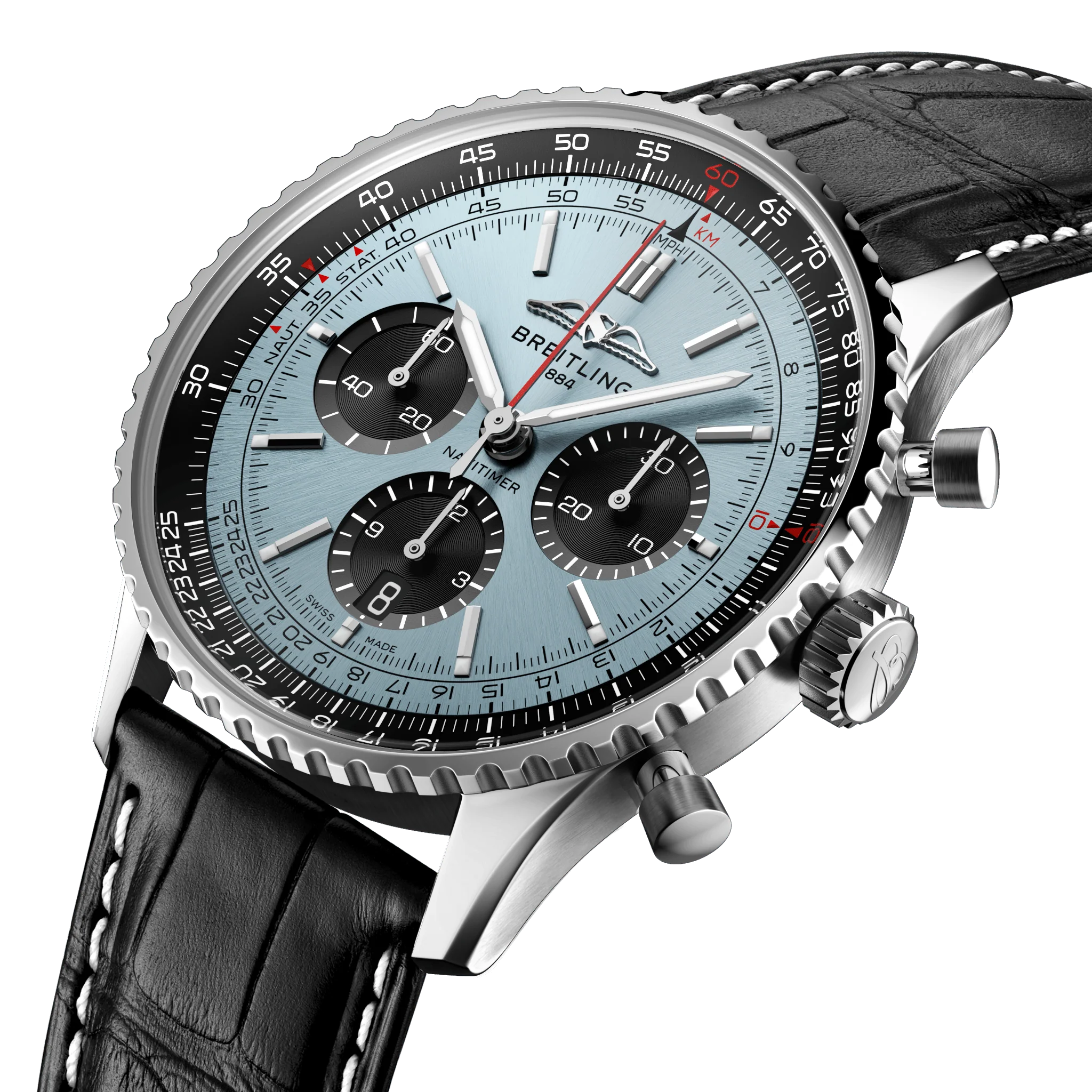 Breitling Navitimer B01 43 Black Croc Folding Clasp Watch - Image 2
