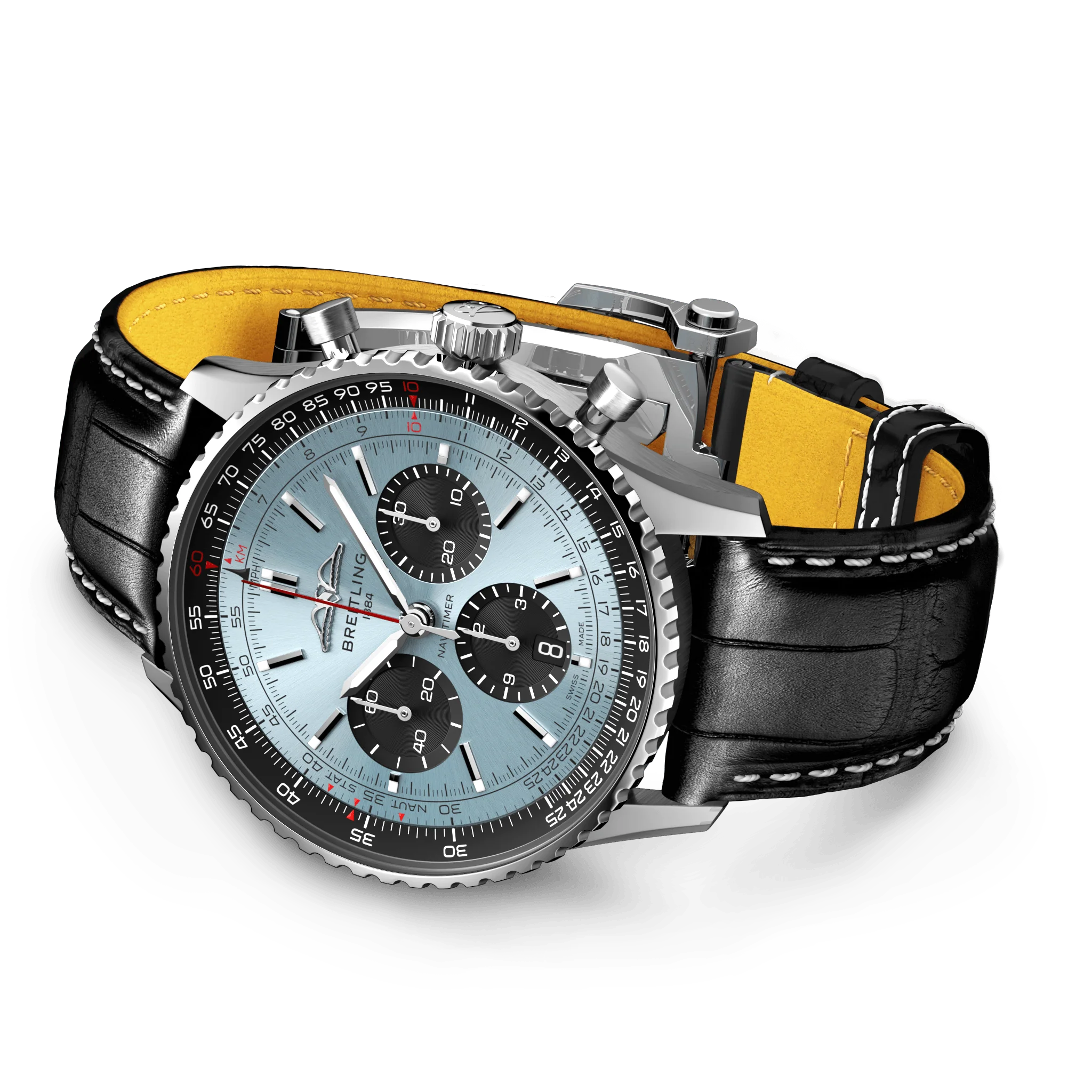 Breitling Navitimer B01 43 Black Croc Folding Clasp Watch - Image 3