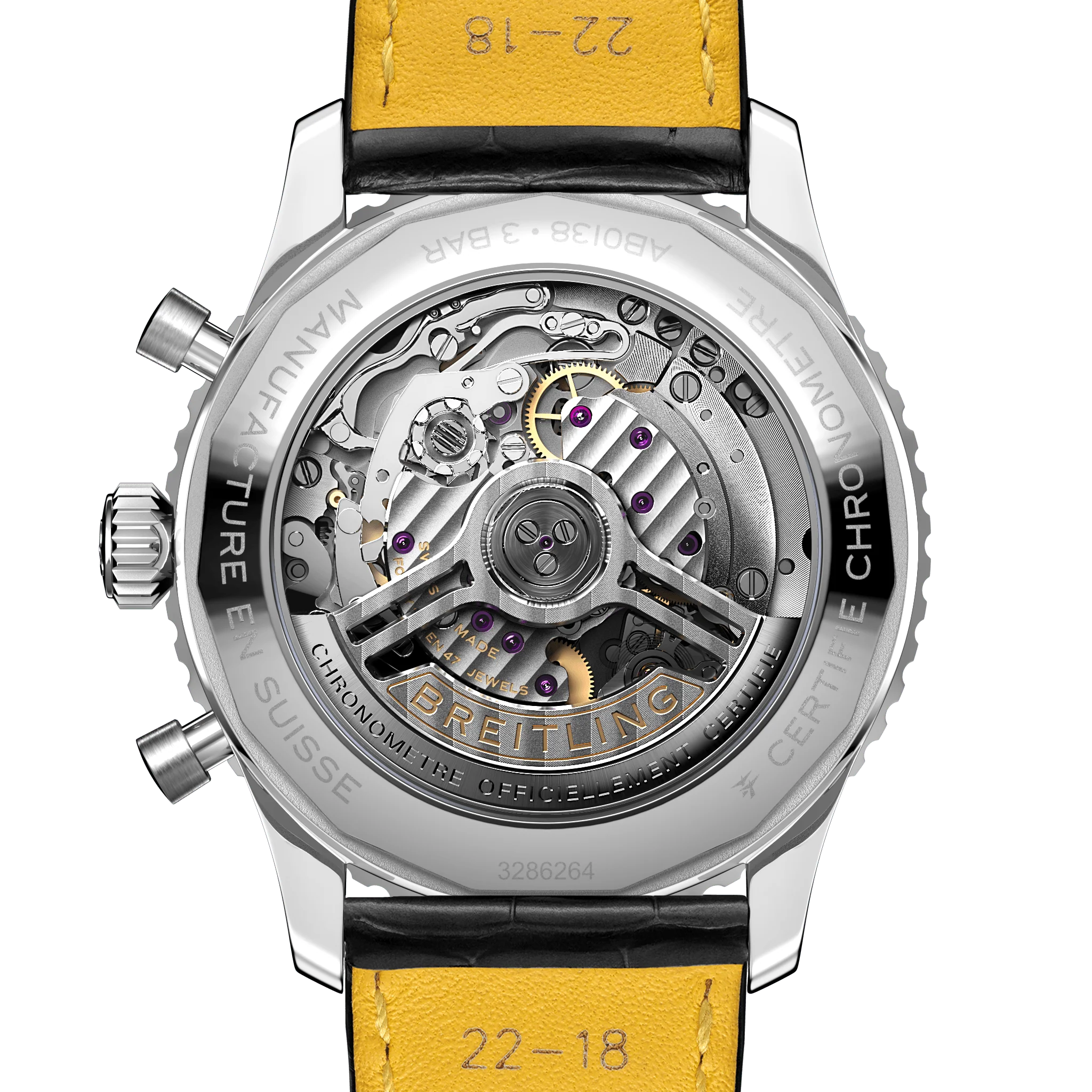 Breitling Navitimer B01 43 Black Croc Folding Clasp Watch - Image 4