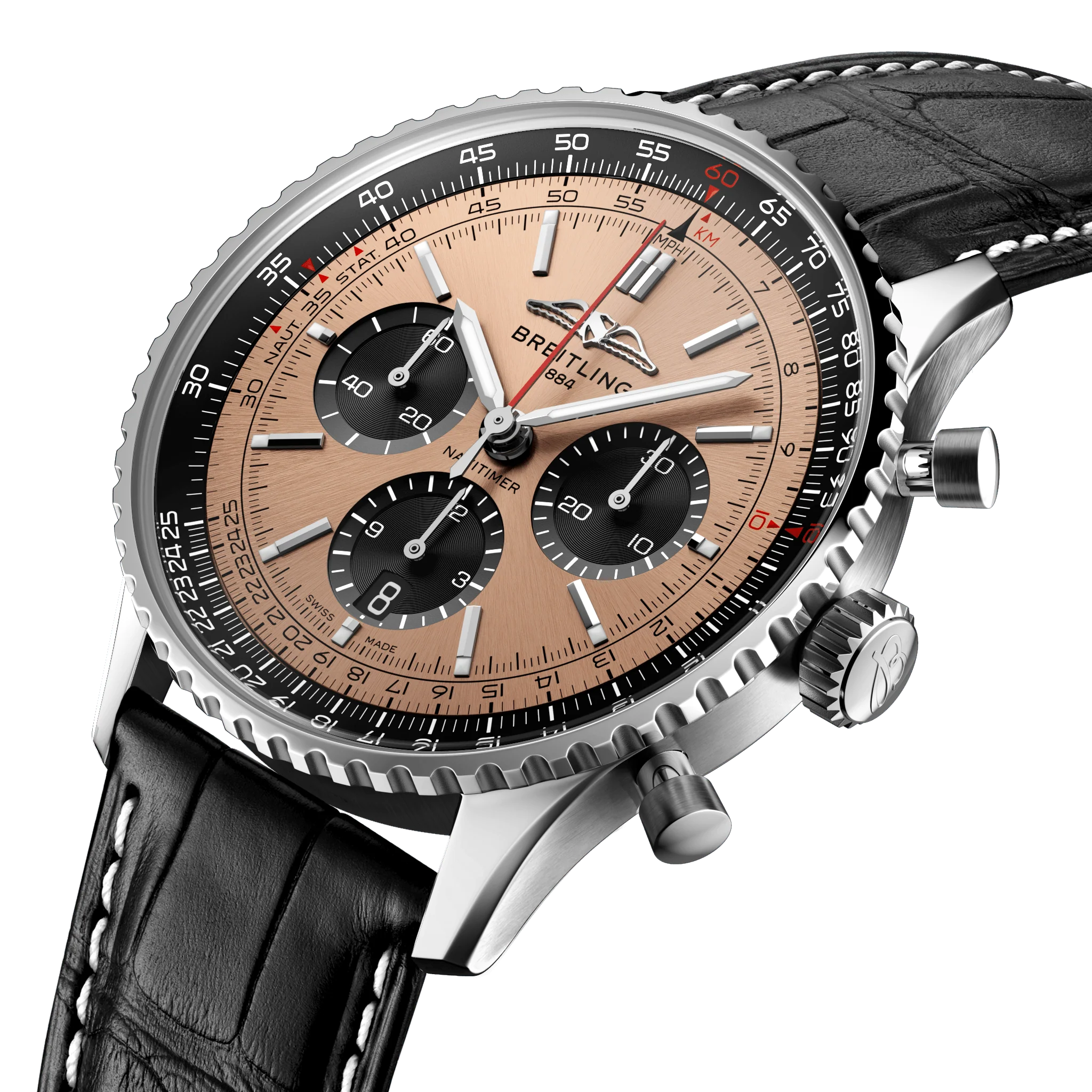 Breitling Navitimer B01 43 Black Croc Folding Clasp Watch - Image 2