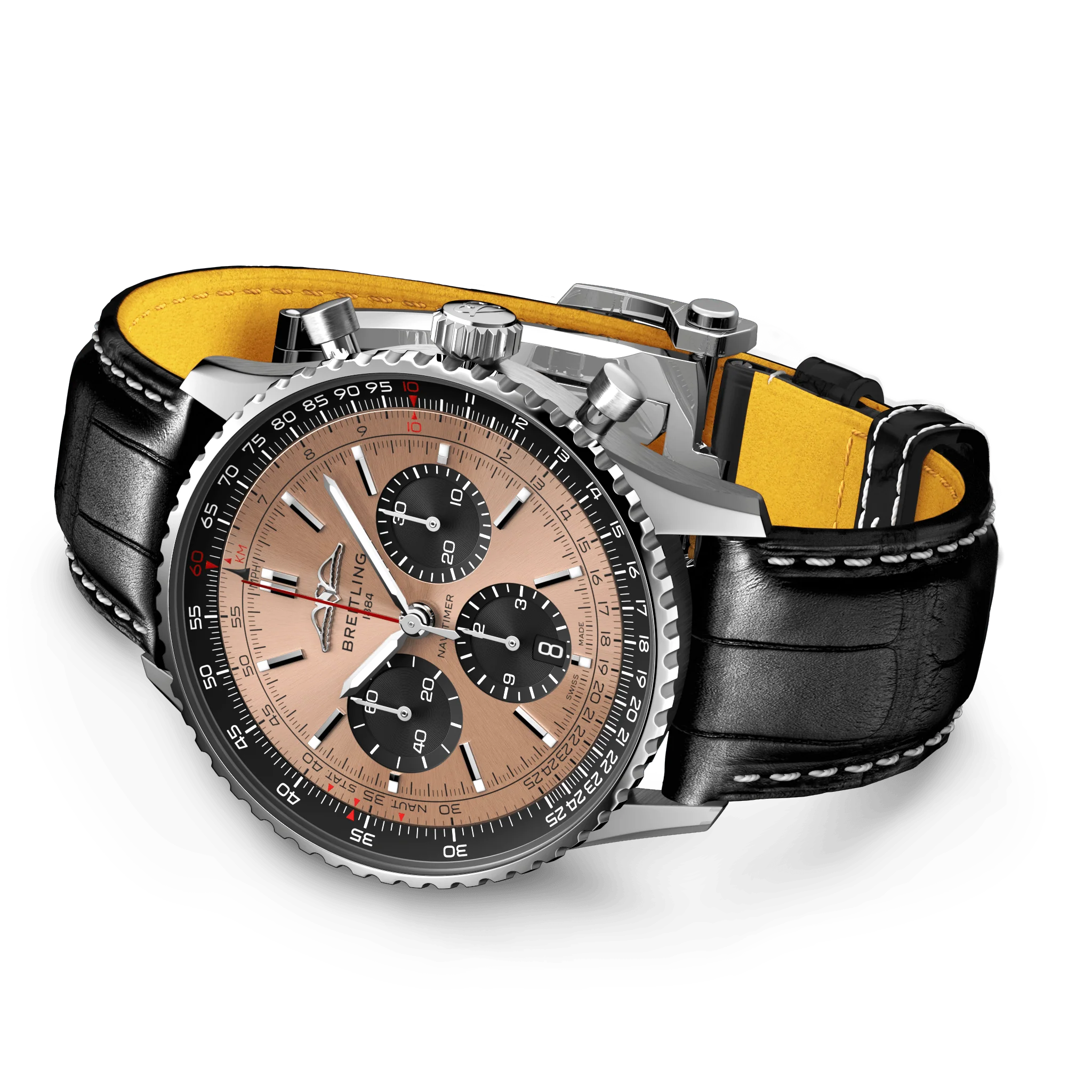 Breitling Navitimer B01 43 Black Croc Folding Clasp Watch - Image 3