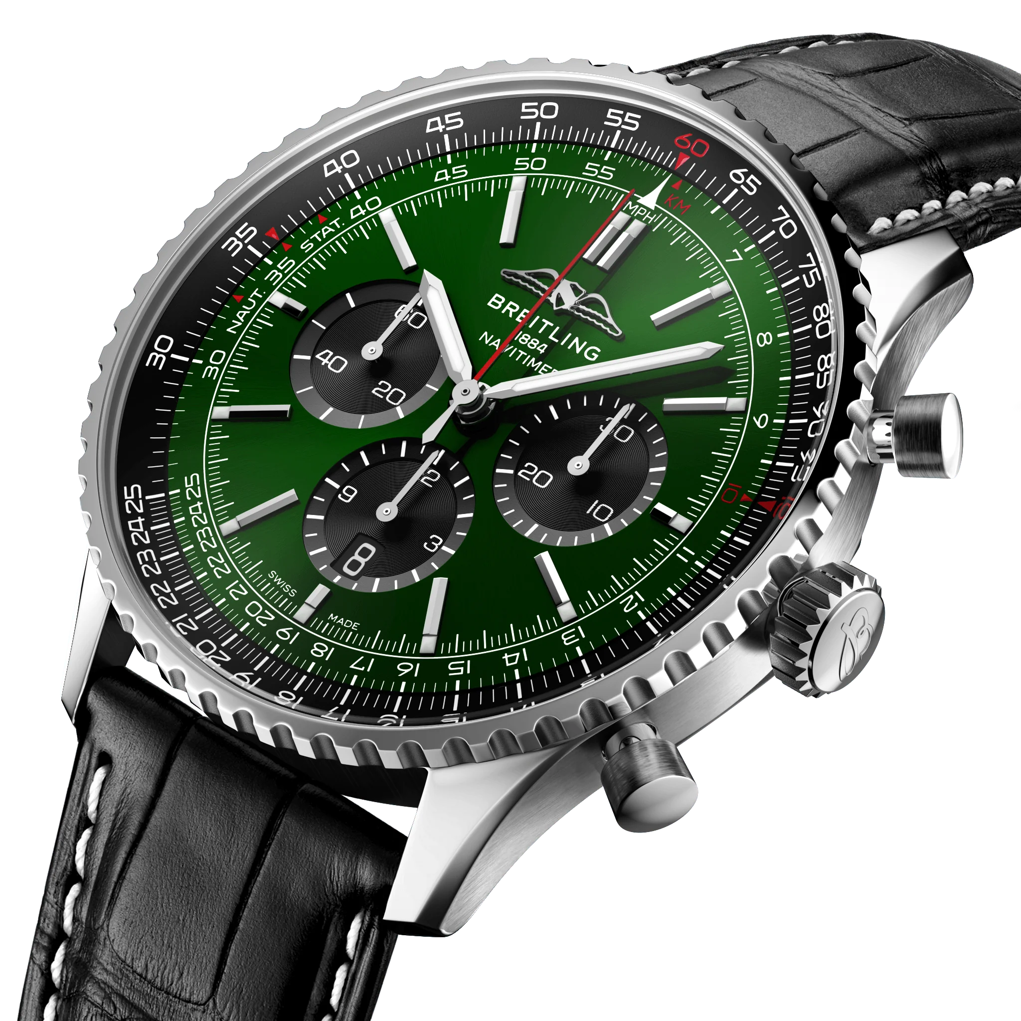 Breitling Navitimer B01 46 Black Croc Folding Clasp Watch - Image 2