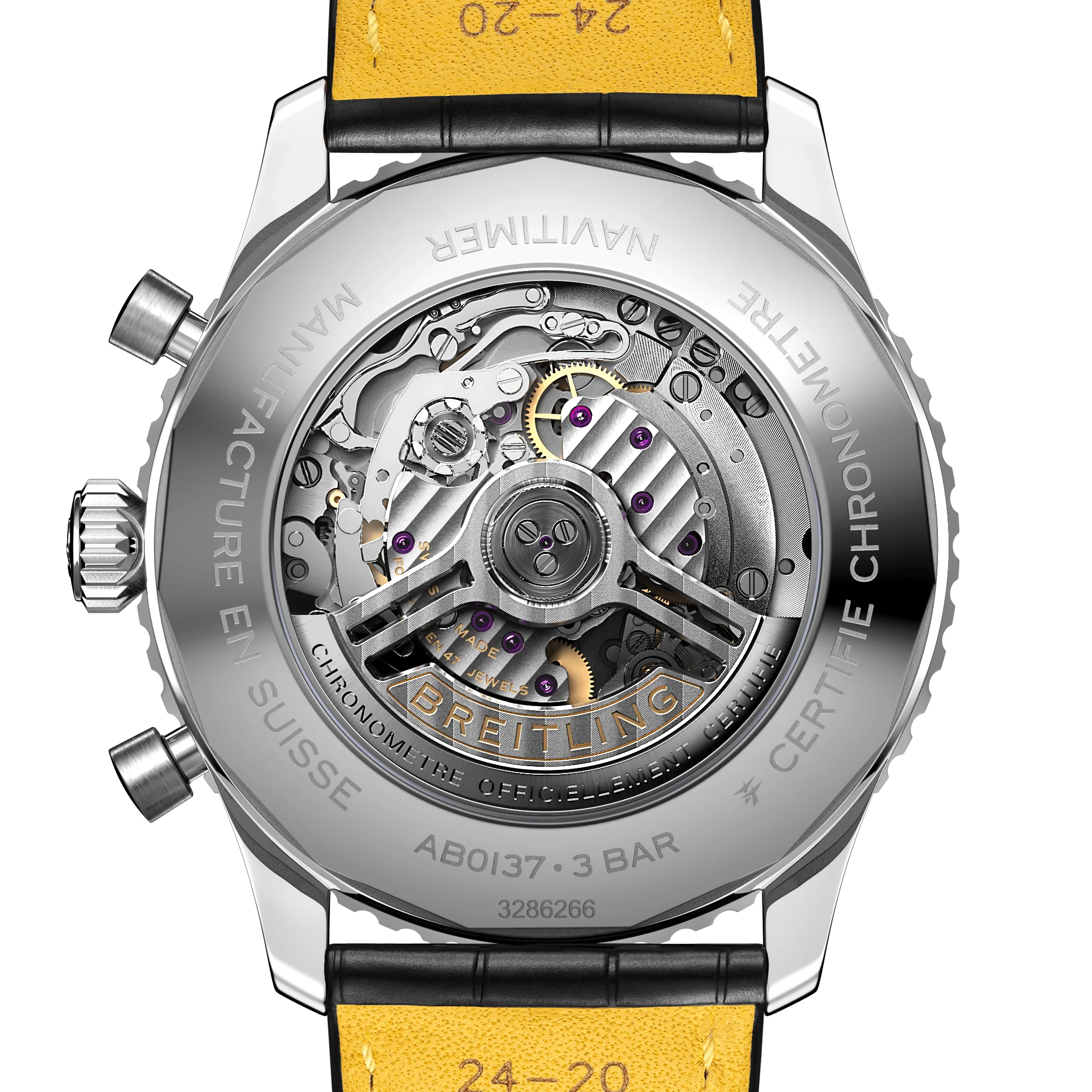 Breitling Navitimer B01 46 Black Croc Folding Clasp Watch - Image 4