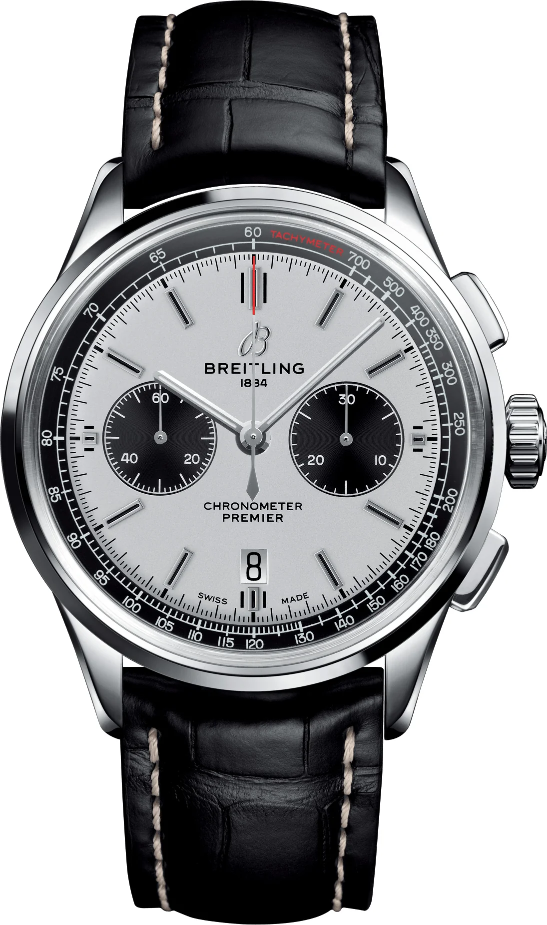 Breitling Watch Premier B01 Chronograph 42 Black Croco Folding D
