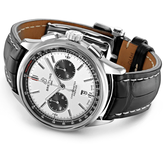 Breitling Watch Premier B01 Chronograph 42 Black Croco Folding D - Image 3